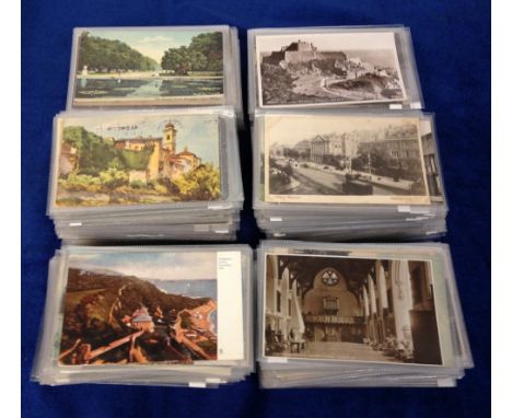 Postcards, a box of UK vintage postcards, mainly assorted topographical, a few themes, sleeved, (gd) (approx. 450)
