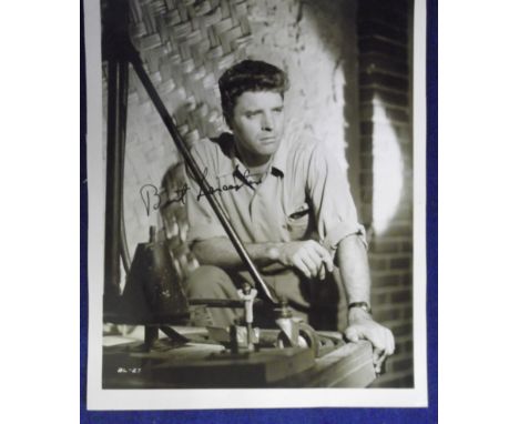 Cinema autograph, Burt Lancaster, a b/w portrait photo, approx. 20cm x 26cm, signed in ink. Sold with two copies of Film and 