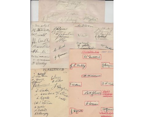 Football autographs, 5 pre-war signed album pages, all circa 1935/6, Fulham (15), Grimsby (10), WBA (19), Wolves (10) & Mansf