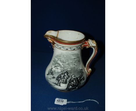 A ''Crimea War Fund'' Jug with transfer print and marked to base 'The Royal Patriotic Jug, published by S. Alcock & Co., Hill