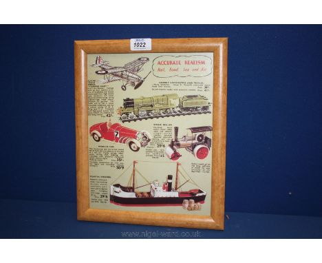 A vintage style Advertising Print for Hornby Trains, etc. 