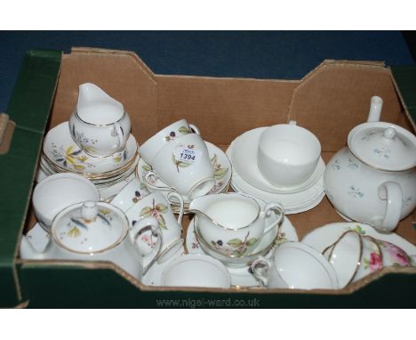 A quantity of china including Adderley 'Bramble' art Teaset, Colclough part Teaset, 'American Beauty' Royal Albert Bread and 