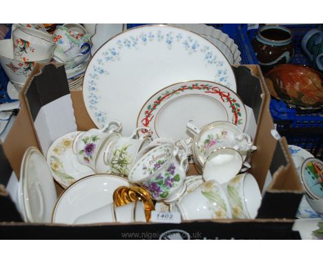 A quantity of bone china including Royal Albert 'Memory Lane' Cake Plate, part Duchess Teaset, miscellaneous Royal Albert flo