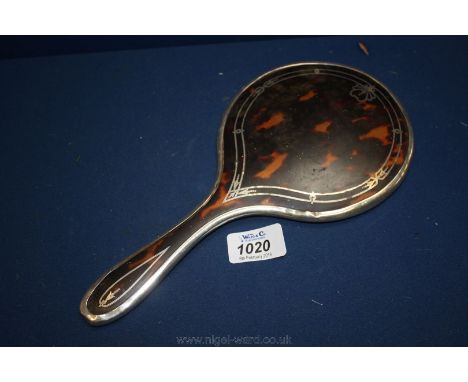 A Walker and Hall Silver bound tortoiseshell Hand Mirror