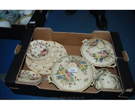 A quantity of Royal Doulton 'Wildflowers' pattern Dinner and Teaware including Plates, Saucers, Dessert Dishes and two Royal 