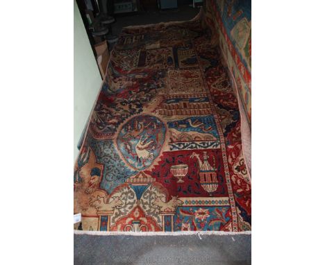 A fine hand-made Kerman Pictorial Carpet 330 cm x 146 cm