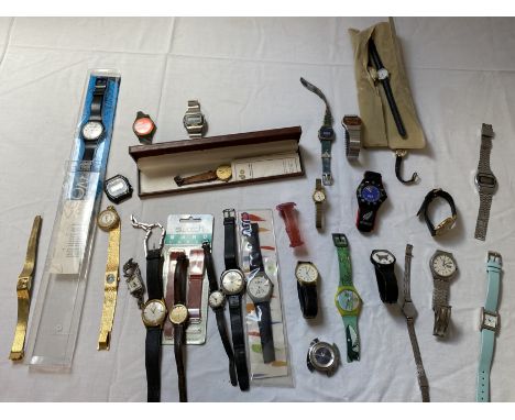 Selection of watches including quartz, Swatch, Casio etc.