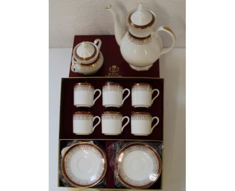 Royal Grafton presentation boxed coffee cup set, including 6 coffee cups and saucers, plus coffee pot and sugar bowl&nbsp;
