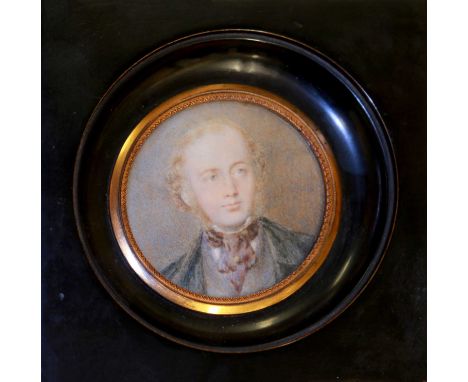ENGLISH SCHOOL (19TH CENTURY) PORTRAIT OF REGINALD ROBERT WALPOLE (1817-1880)portrait miniature6cms diameterQty: 1