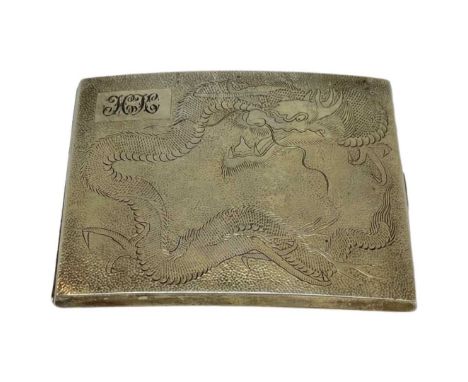Unusual Silver Gilt Chinese Cigarette Case. 125 g. Chinese Marks.Monogrammed cartouche.10 x 7.5 cmsCondition report: Good, no