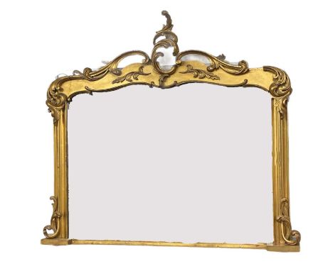 Over mantel mirror, 19th century, giltwood and gesso124 x 135cmsQty: 1