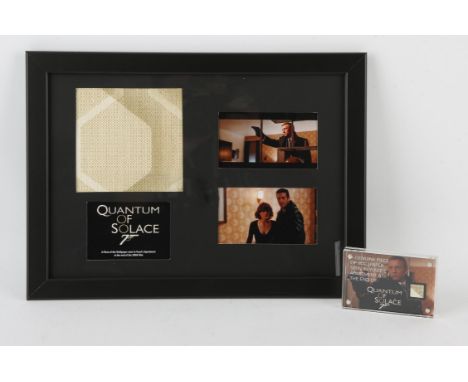 James Bond Quantum of Solace (2008) Two displays including Wallpaper from the Set. Consisting a framed display (13x9 inches) 