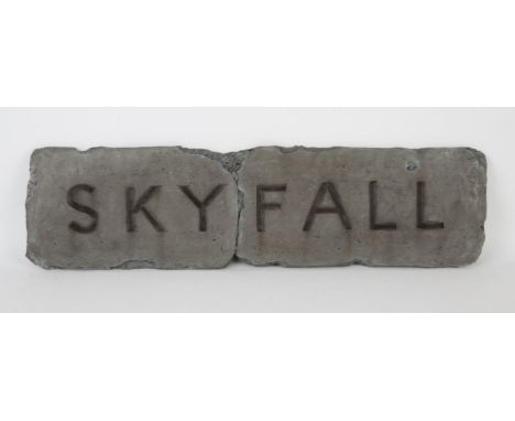 James Bond Skyfall (2012) A sign cast from the original mould, as seen on the pillar at Skyfall house, It is made out of resi