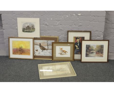 A collection of pictures, prints and a limited edition 34/250 The Bridle at Ilford by Michael Aubrey.
