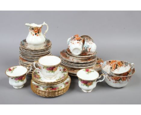 A collection of Royal Albert teawares, along with a collection of Allerton teawares to include cups and saucers, cream jug, p