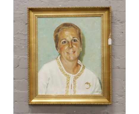 K. Ivanov (Russian) gilt framed oil on canvas, portrait of a lady, signed 60cm x 50cm.