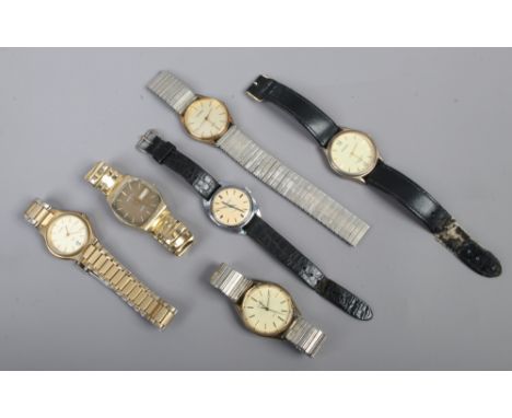 Six Sekonda wristwatches to include five quartz examples and one manual.