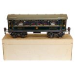 Märklin int. Schlafwagen 1757 G, Spur 0, CL, mit Inneneinrichtung, 4 AT und Gussrädern (rissig),