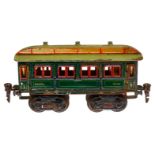 Märklin Personenwagen 1841, Spur 0, uralt, HL, mit Inneneinrichtung und 4 AT, 3 Türgriffe fehlen,