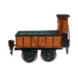 Märklin offener Güterwagen 1817, Spur 0, uralt, HL, mit BRHh, Schwarzbereiche tw nachlackiert, LS