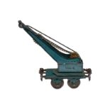 Märklin Kranwagen 1858, Spur 0, uralt, HL, kleine Kette und Kugelhaken fehlen, LS und gealterter