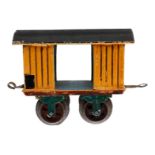 Märklin ged. Güterwagen 1803, Spur 0, uralt, HL, mit 2 TÖ, Schnappkupplung (1 NV) und Gussrädern (