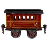 Märklin Personenwagen 1861, Spur 0, uralt, rotbraun, CL, kleine Ausbesserungen am Dach, LS und