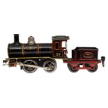 Märklin B-Dampflok B 1030, Spur 0, uralt, schwarz, mit Tender und Bremse, kleine Ausbesserungen an