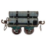 Märklin Gasröhrenwagen 1813, Spur 0, uralt, HL, mit Bügelkupplungen und Gussrädern (4-Loch),