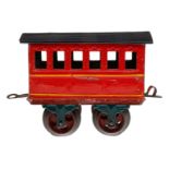 Märklin Personenwagen 1805, Spur 0, uralt, HL, mit Schnappkupplung und Gussrädern (4-Loch), Dach
