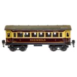 Märklin Rheingoldwagen 1758 G, Spur 0, CL, mit Sitzeinrichtung, 4 AT und Gussrädern (tw rissig),