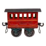 Märklin Personenwagen 1805, Spur 0, uralt, mit Bügelkupplungen, tw nachlackiert, LS und gealterter