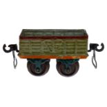 Märklin offener Güterwagen 1816, Spur 0, uralt, HL, mit Bügelkupplungen, tw nachlackiert, LS und