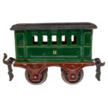 Märklin Personenwagen 1805, Spur 0, uralt, grün, HL, 2. Klasse, LS und gealterter Lack, 1 Kupplung