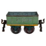 Märklin offener Güterwagen 1816, Spur 0, uralt, HL, LS und gealterter Lack, L 8, Z 3