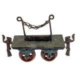 Märklin Drehschemelwagen 1814, Spur 0, uralt, HL, mit Gussrädern (4-Loch), LS und gealterter Lack, L