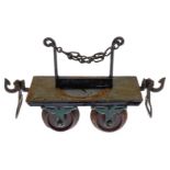 Märklin Drehschemelwagen 1814, Spur 0, uralt, HL, mit Bügelkupplungen, tw nachlackiert, LS und
