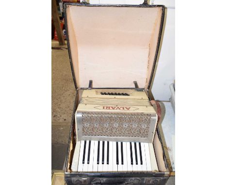 An Alvari cased accordion