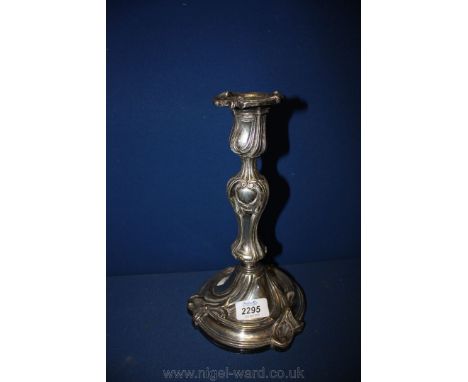 A 1930's plated rococo style Candlestick by Christolfe of France.