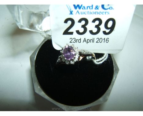 A 9ct Gold Amethyst and Diamond chain.