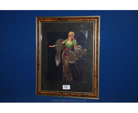 A framed 1940's Glamour Girl Print, 8'' x 10''.