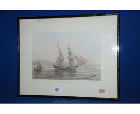 A print of the Brig 'Governor Maclean', built in 1833, after William Huggins, engraved C. Rosenberg.