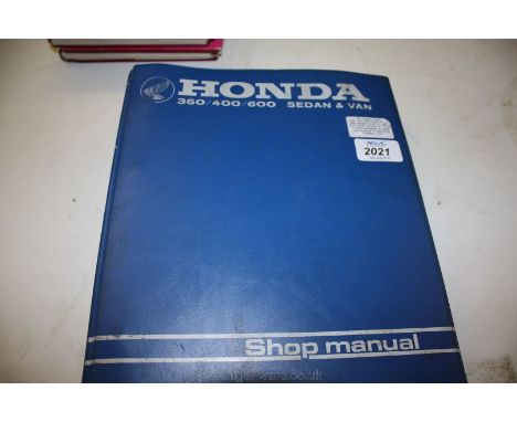 An Original Honda 360/400/600 Sedan and Van Shop Manual Issued in 1969 in Blue Plastic Covered Loose Leaf Format Complete wit