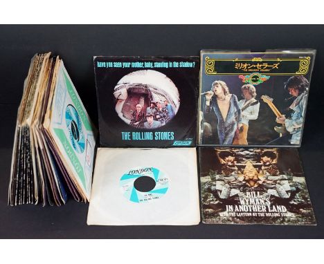 Vinyl - 31 Rolling Stones foreign pressing 7” singles including 19 US singles (2 with picture sleeve one is Billy Wyman), 9 F