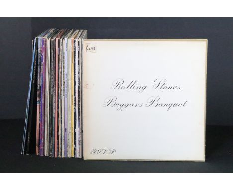 Vinyl - 29 Rolling Stones LPs &amp; 1 12" to include Beggars Banquet, Let It Bleed (US), Their Satanic Majesties Request, Aft