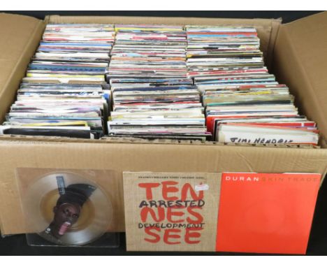 Vinyl - Over 400 7" singles spanning genres and decades featuring mainly rock, pop &amp; soul to include Jimi Hendrix, Kraftw