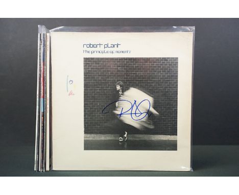 Vinyl &amp; Autographs - 6 albums by Led Zeppelin members and one 12” to include: Robert Plant - The Principle Of Moments (US