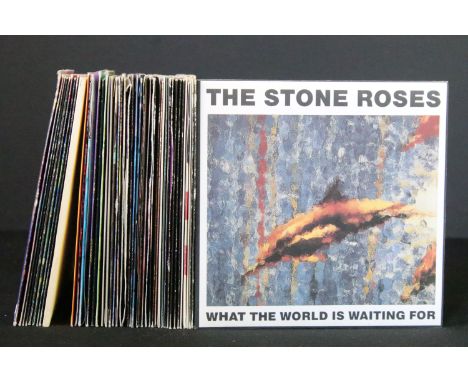 Vinyl - Over 45 Alt / Indie 7" singles to include Stone Roses x 3, Suede, Manic Street Preachers, The Las, The Charlatans x 3