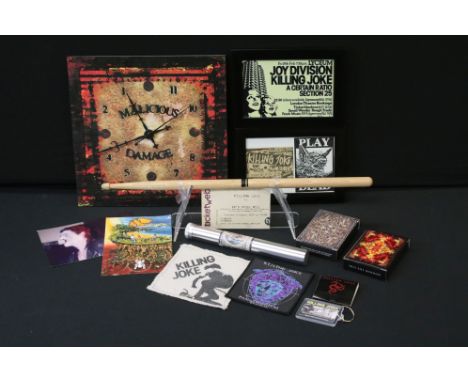 Memorabilia - 13 items of Killing Joke memorabilia to include: Killing Joke drum stick from their gig at Wolverhampton Thursd