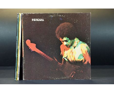 Vinyl - 5 Jimi Hendrix and 2 Frank Zappa LPs to include Band Of Gypsys (STAO 472) Cg+/Ex, Are You Experienced (SPELP 97) Vg+/